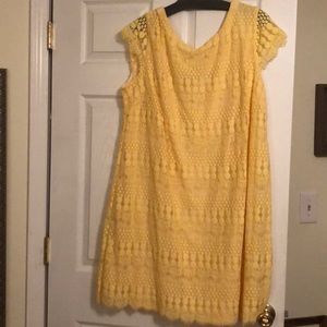Yellow lace dress. Worn once!